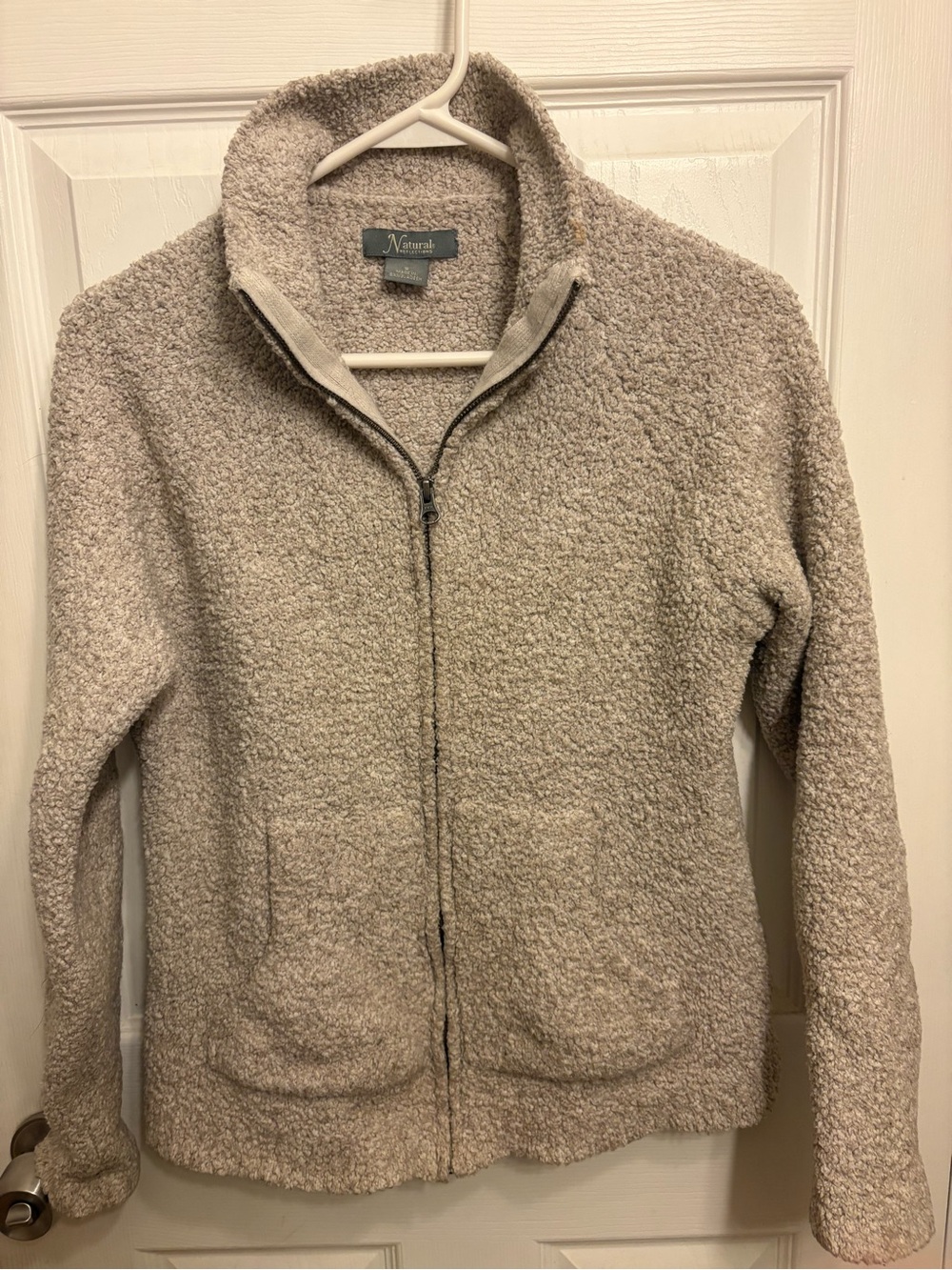 Natural Reflections Zip-Up Sherpa Jacket - Beige